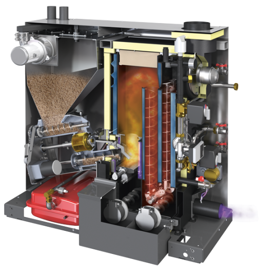 Pelletskessel Schnitt - Bild von Eta Heiztechnik GmbH Pelletskessel Schnitt