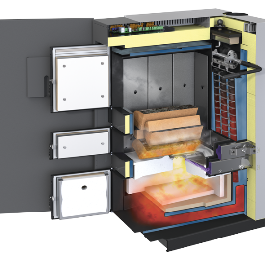 Stückholzkessel Schnitt - Bild von Eta Heiztechnik GmbH Stückholzkessel Schnitt